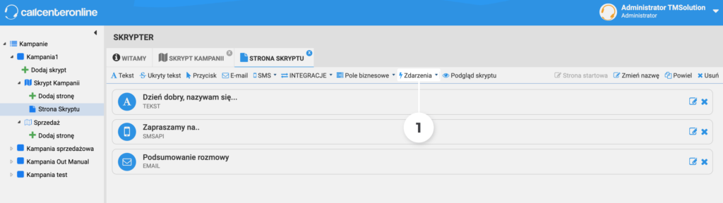 Przycisk zdarzenie w skrypterze