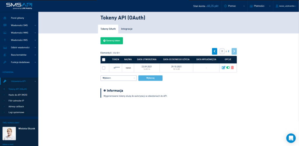 Konfiguracja systemu SMSAPI
